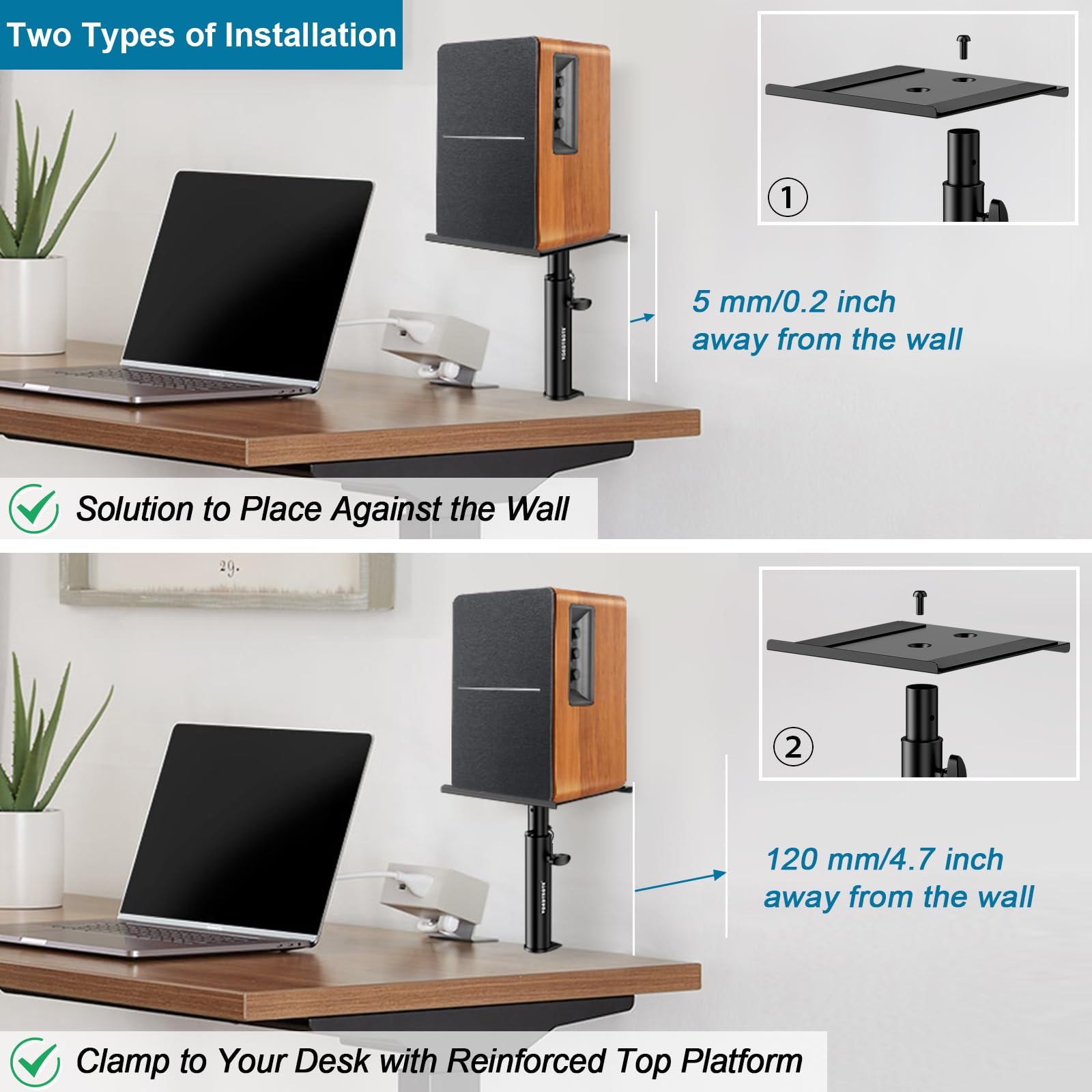 Amazon.co.jp: Vondynote スタジオモニタースタンド デスククランプ